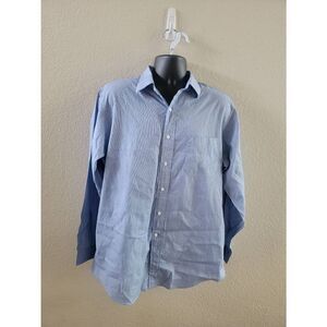 Daniel Cremieux Mens Richard Cotton Shirt Tailored Fit Button-Up Blue Size 17/35